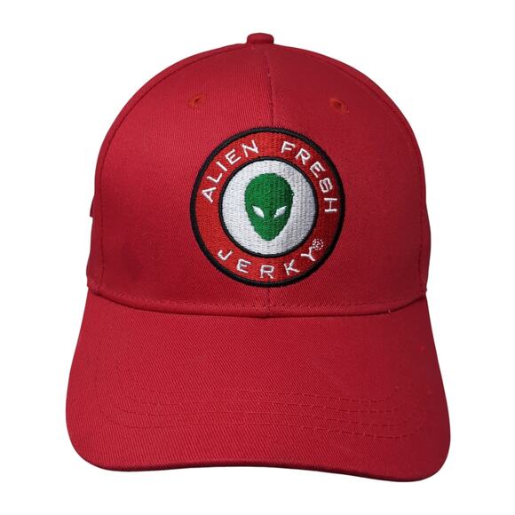 Alien Fresh Jerky Baker CA Baseball Cap Red OS Adjustable Embroidered W/Tags - Picture 1 of 9